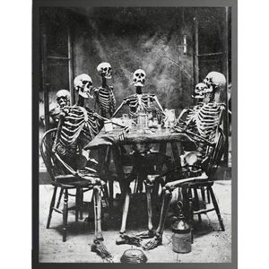 Skeleton Seance B&W Photo [Unframed] 7.87"x11.8"